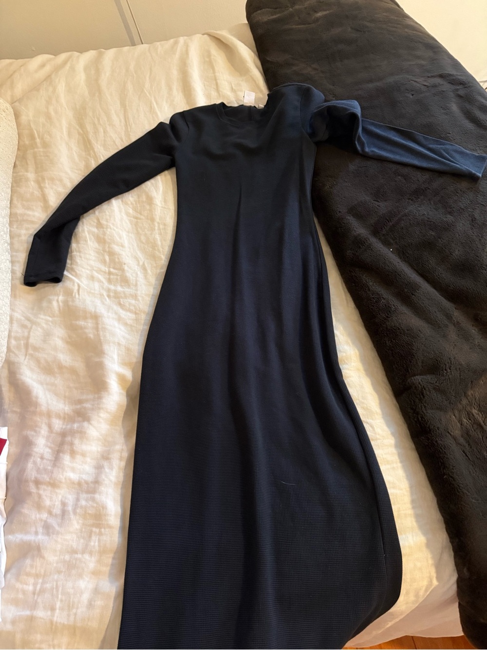 Aritzia Long Sleeve Navy Maxi Dress